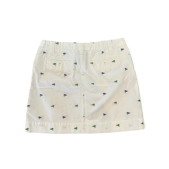 Lilly Pulitzer Cotton Skirt Size 8 White Mini Embroidered Frogs Golf Resort - Picture 4 of 9